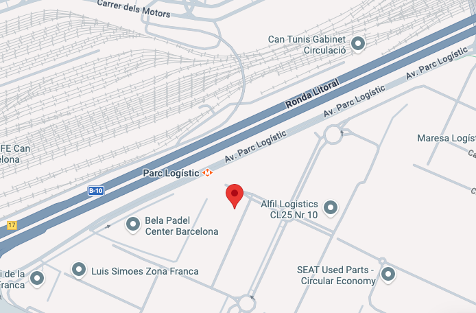 Map showing the tournament venue near Parc Logístic metro station